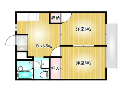 シティハイツ都(2DK/2階)の間取り写真