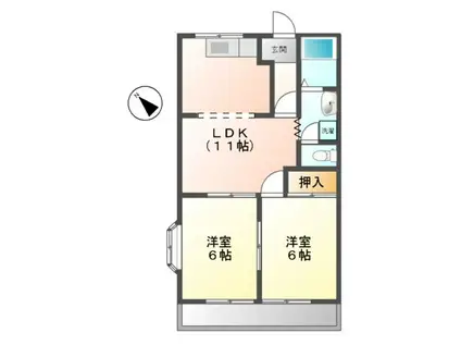 メゾンライフ(2LDK/2階)の間取り写真