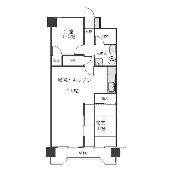 朝日プラザ偕楽園(2LDK/11階)の間取り写真