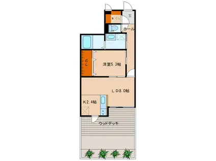 アルテマイスター 潮見(1LDK/1階)の間取り写真