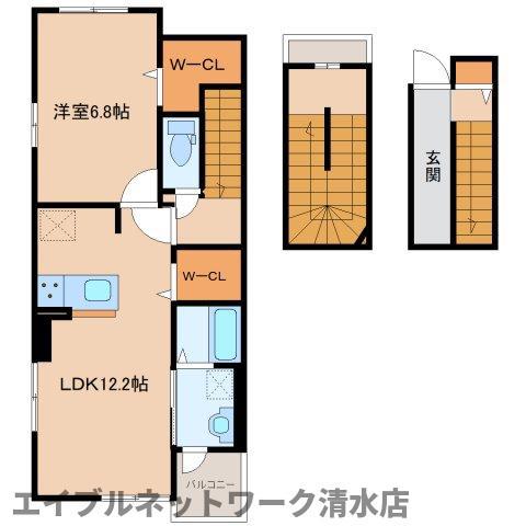 ゴールドリング船越南(1LDK/3階)の間取り写真