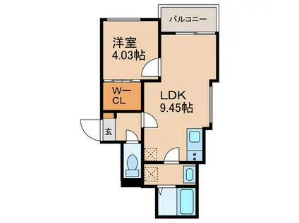 NYスタイルズ博多南(1LDK/3階)の間取り写真