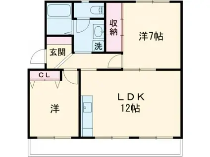 メゾン梨野(2LDK/3階)の間取り写真