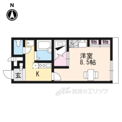レオパレス唐崎ヶ丘(1K/2階)の間取り写真