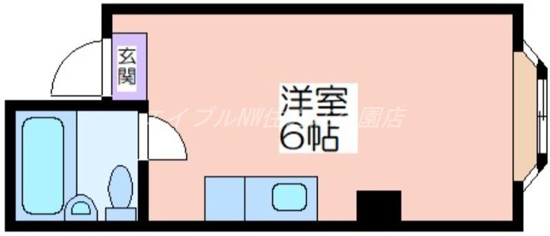 苅田ハイツ(ワンルーム/3階)の間取り写真