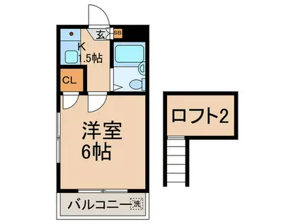 レジデンスS田園調布(1K/1階)の間取り写真