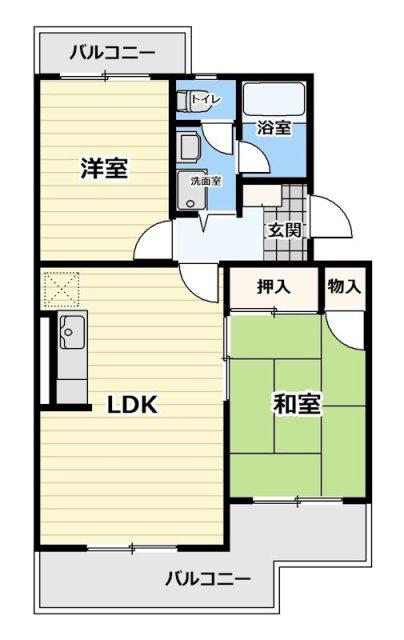 マンションエタニティーII(2LDK/3階)の間取り写真