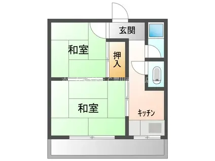 清水荘アパート2(2K/1階)の間取り写真