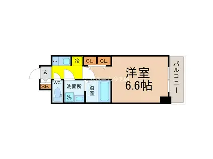 S-RESIDENCE今池ARCANA(1K/6階)の間取り写真