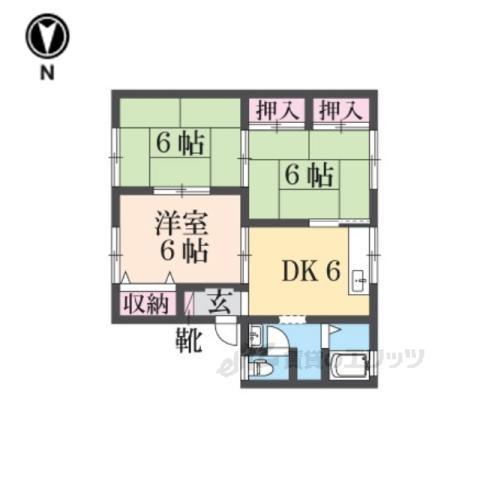エーボンハウス(3DK/1階)の間取り写真