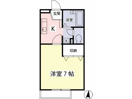 プロシード(1K/1階)の間取り写真