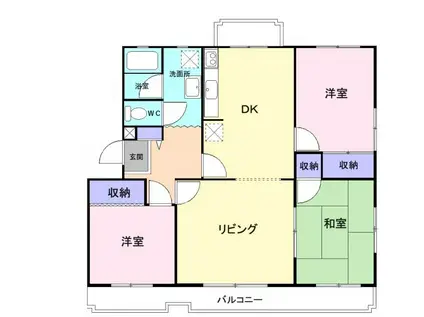 春日部グリーンコープD(3LDK/4階)の間取り写真