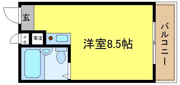 カサパラシオ(ワンルーム/1階)の間取り写真