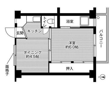 ビレッジハウス今在家2号棟(1DK/2階)の間取り写真