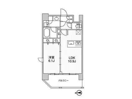 ルニック新御徒町II(1LDK/2階)の間取り写真