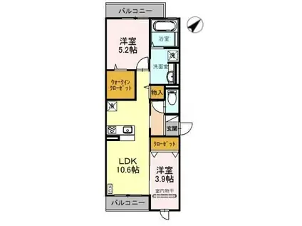 エミネンス久米田(2LDK/2階)の間取り写真