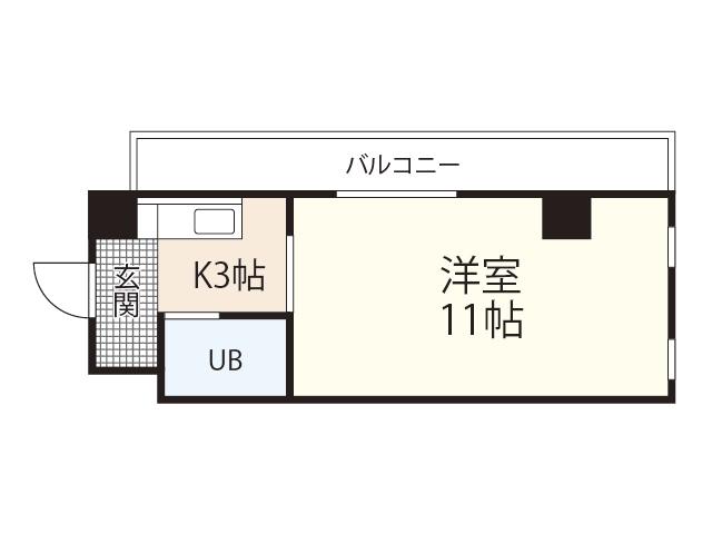 パレドゥグレース(1K/2階)の間取り写真