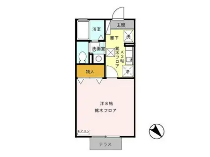 ル・アーブル狩野(1K/1階)の間取り写真