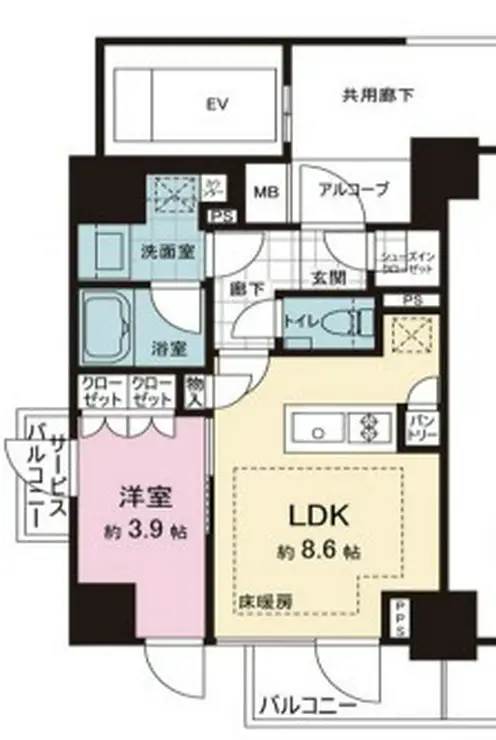 ピアース浅草 10階階 間取り