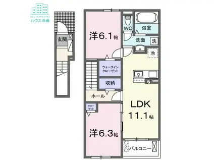 コンフィーエI(2LDK/2階)の間取り写真