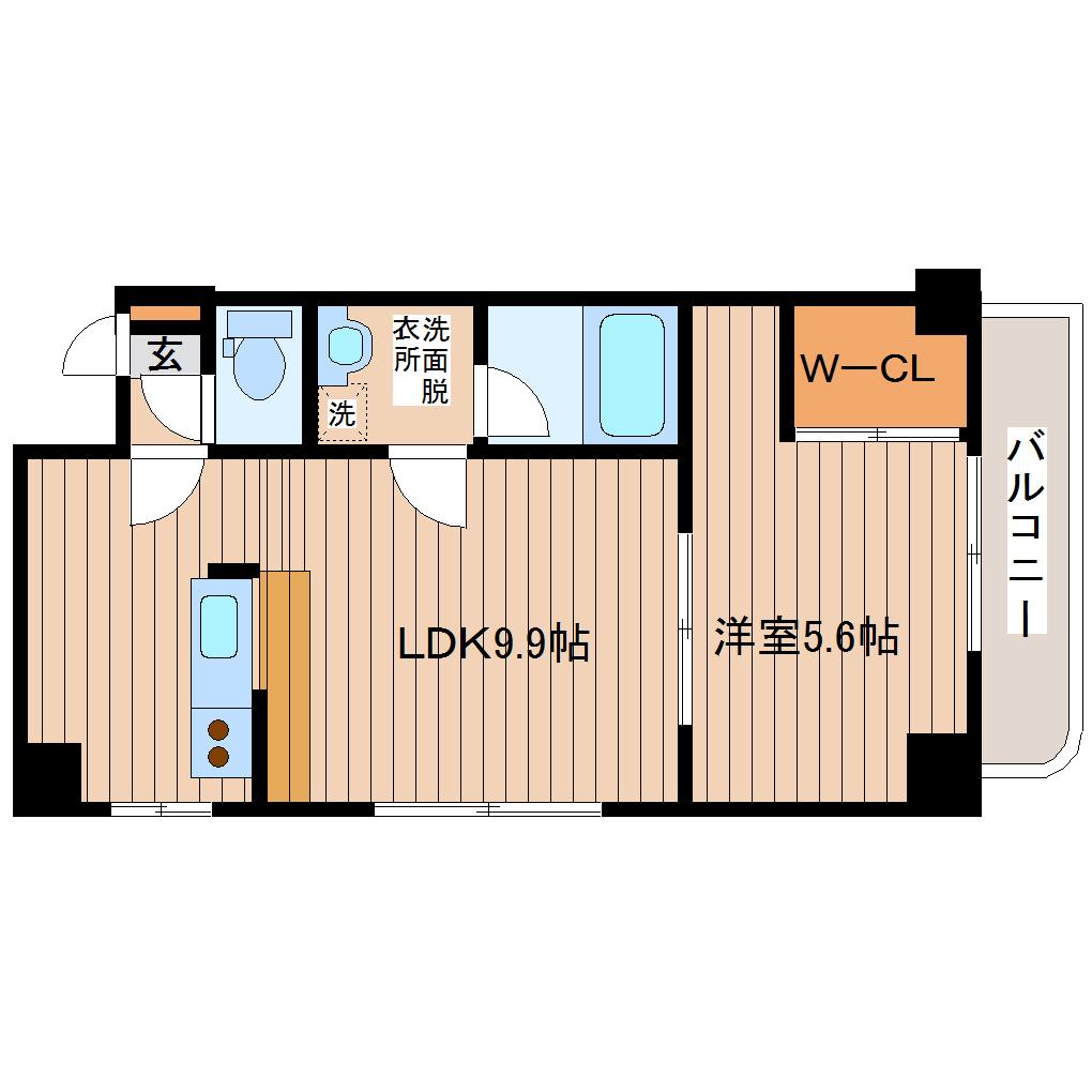 ティンクホーム(1LDK/4階)の間取り写真