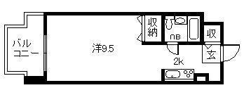 メゾンドノール(1K/5階)の間取り写真