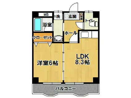 LA GRAND SIX(1LDK/3階)の間取り写真