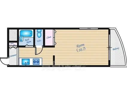 第2イノウエビル(1K/6階)の間取り写真