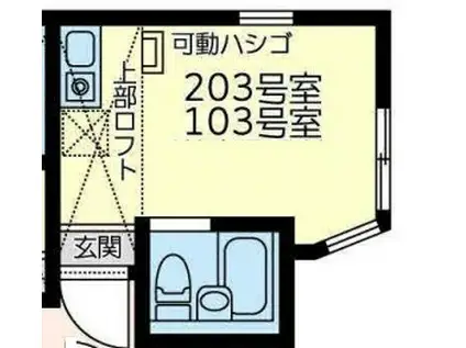ユナイト保土ヶ谷グローラルオーラ(ワンルーム/2階)の間取り写真