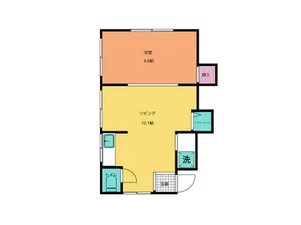 パーク塩屋(2DK/1階)の間取り写真