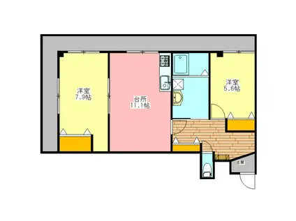 レ・レーヴ・ヴィオレ(2LDK/3階)の間取り写真