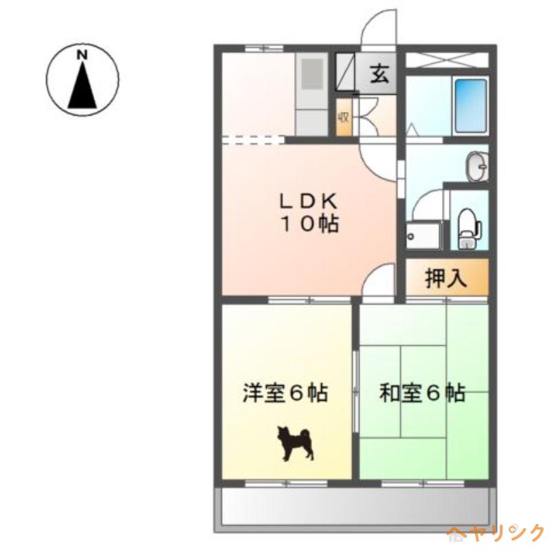トゥインクル(2LDK/2階)の間取り写真