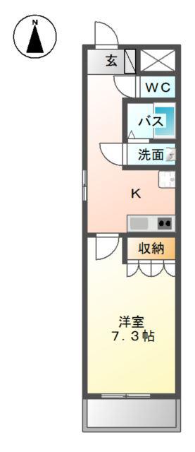 クレストールI(1K/1階)の間取り写真
