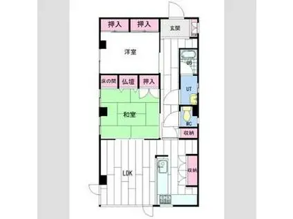 LA CASITA宮の森(2LDK/2階)の間取り写真