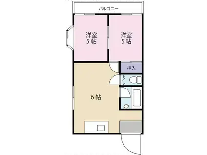 ツイン・アーバン21(2DK/1階)の間取り写真