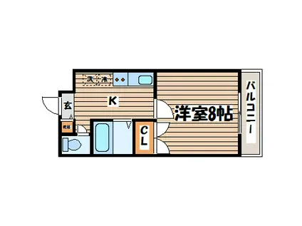 アモール(1K/2階)の間取り写真