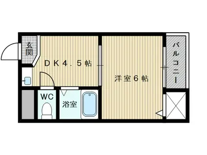 シュロス野口(1DK/2階)の間取り写真