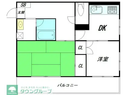 サンパレス西品川(2DK/3階)の間取り写真