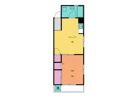 ハイネス大平(1LDK/2階)の間取り写真