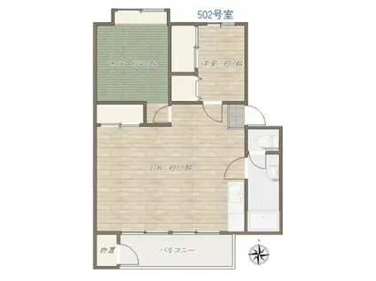 富士見町25号棟(2LDK/5階)の間取り写真