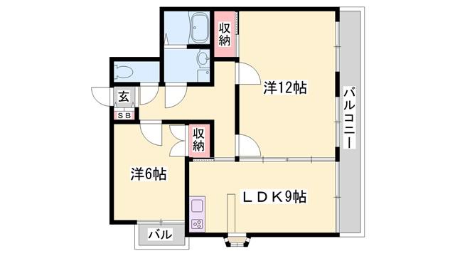 ノーブル今在家(2LDK/2階)の間取り写真