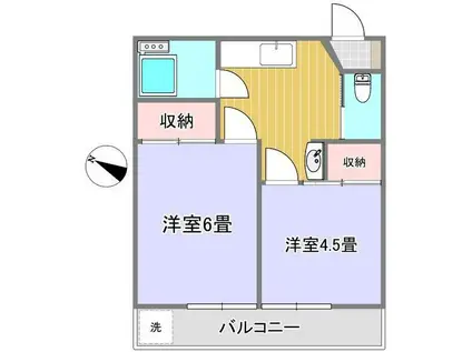 東和コーポ(2K/1階)の間取り写真