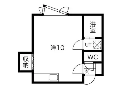 ゾンネ澄川(1DK/3階)の間取り写真