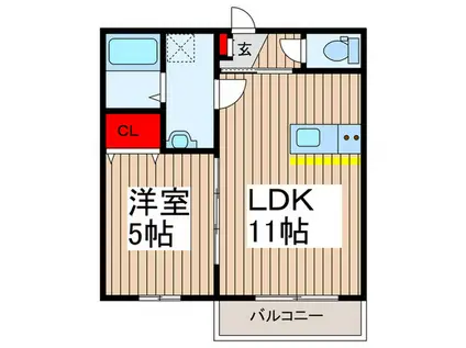 キャメル入間黒須A(1LDK/2階)の間取り写真