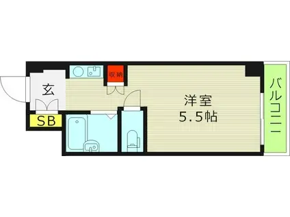 エクセル高殿(ワンルーム/4階)の間取り写真