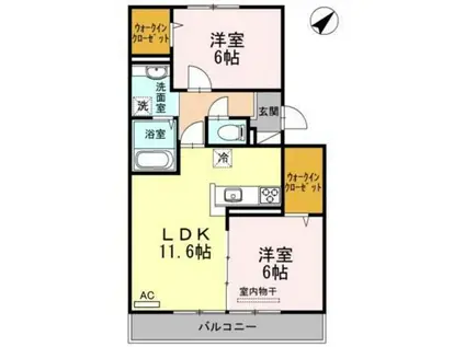 ファイブスリー(2LDK/2階)の間取り写真