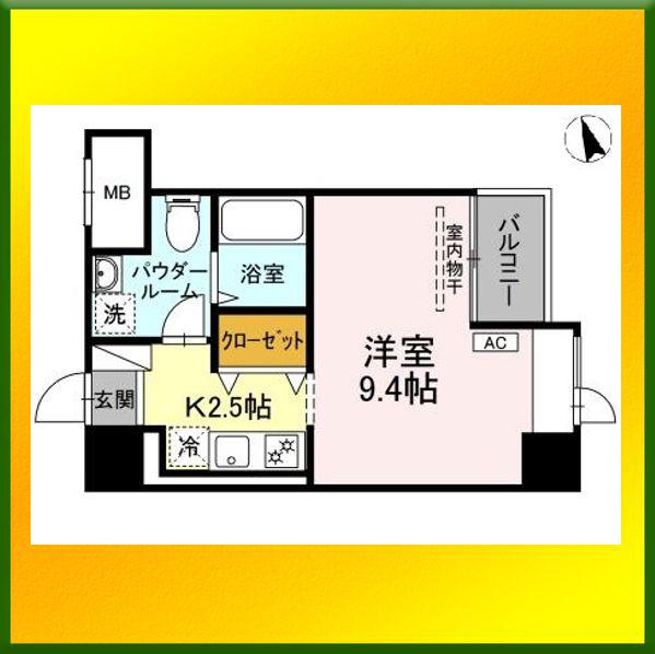 リヴェールRX(1K/8階)の間取り写真