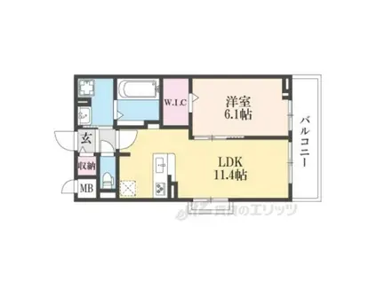 ノルドフィウ―メ(1LDK/2階)の間取り写真