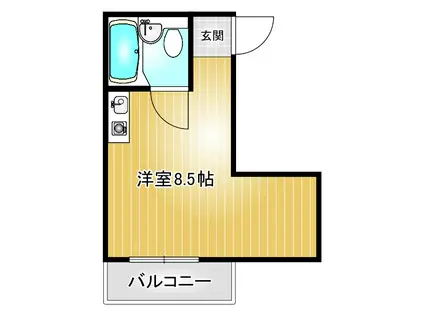 ハイツ裕(ワンルーム/3階)の間取り写真