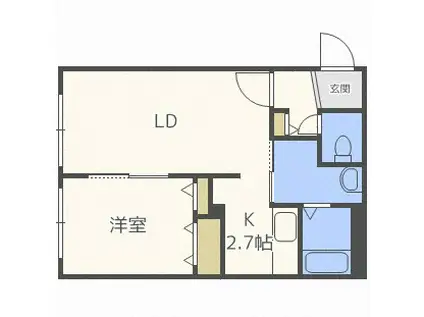 ESTATE N21(1LDK/3階)の間取り写真